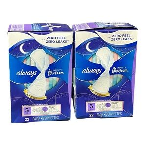 Always FlexFoam Pads with Purple and Blue Packaging 22 each box